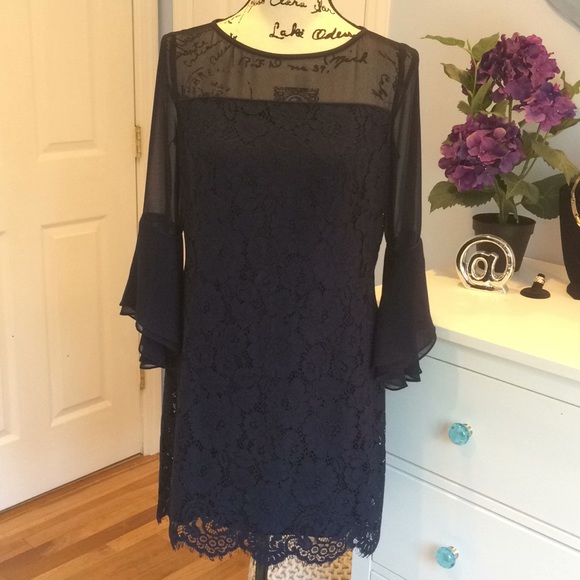 ralph lauren lace bell sleeve dress